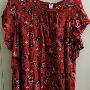 Old Navy XL Women’s Floral S/S Tassel Dress